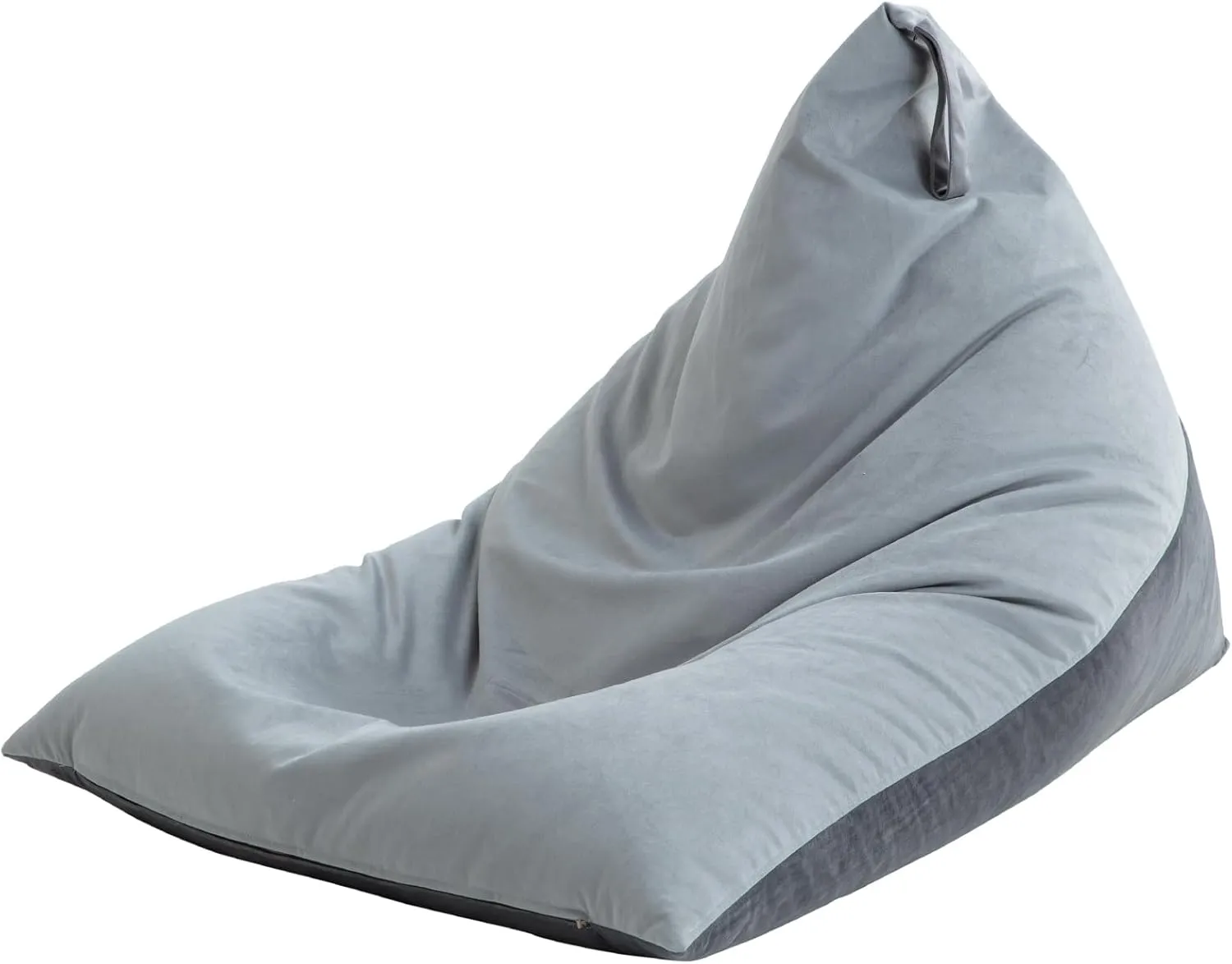 Nobildonna 4ft Bean Bag Chair Cover (No Filler) for Adults, 400L Extra Large Premium Velvet Beanbag Chair Cover, Washable Beanbag Without Filling Ultra Soft Triangular Lazy Sofa Cover (Grey)