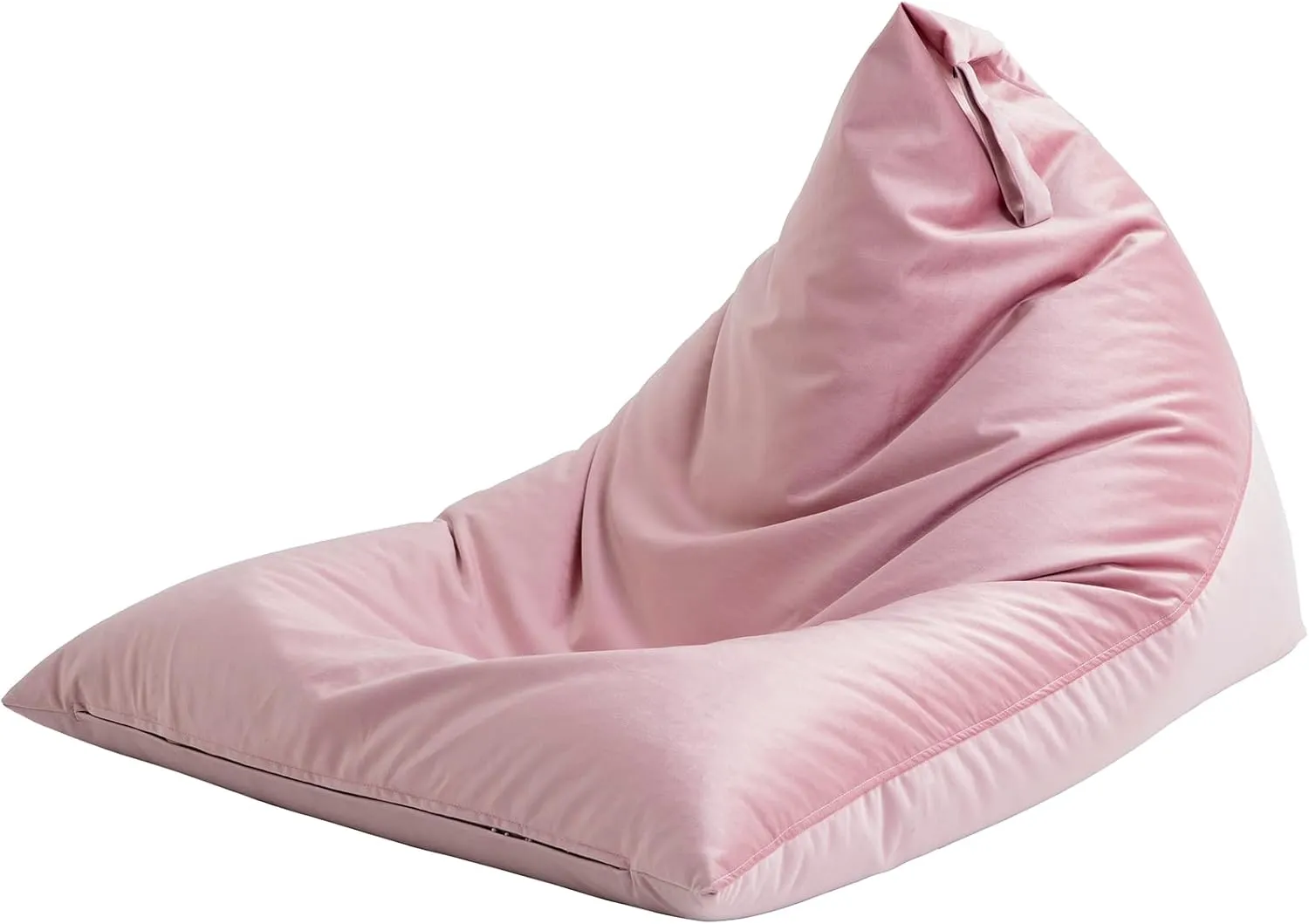 Nobildonna 4ft Bean Bag Chair Cover (No Filler) for Adults, 400L Extra Large Premium Velvet Beanbag Chair Cover, Washable Beanbag Without Filling Ultra Soft Triangular Lazy Sofa Cover (Pink)