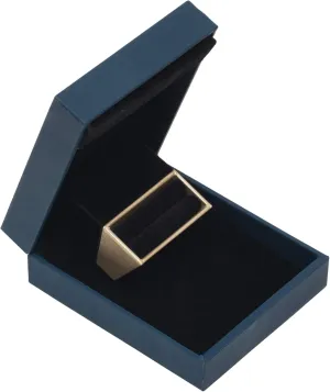Noble Ring Box with Light - Slim LED Light Up Jewelry Gift Box with Velvet Interior for Engagement, Proposal, Wedding or Special Occasions (Blue)