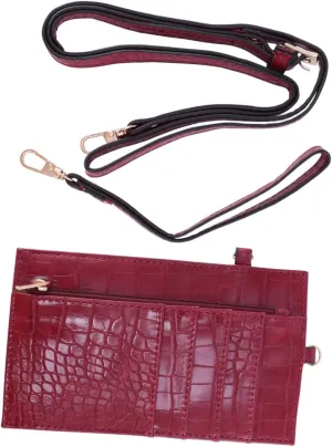 NOLITOY Fashionable Alligator Print Portable Phone Hand Pouch Red Multi Functional Coin Bag for Women for Travel and Everyday Use
