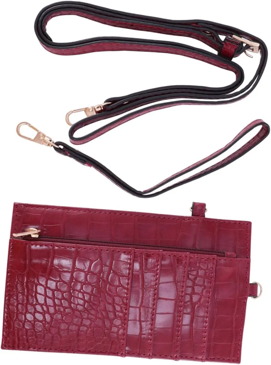 NOLITOY Fashionable Alligator Print Portable Phone Hand Pouch Red Multi Functional Coin Bag for Women for Travel and Everyday Use