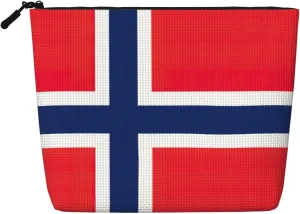 Norwegian flag print Makeup Bag,Cosmetic bag Birthday Gifts for Women Mom,Gifts for Best Friend,Bestie Her
