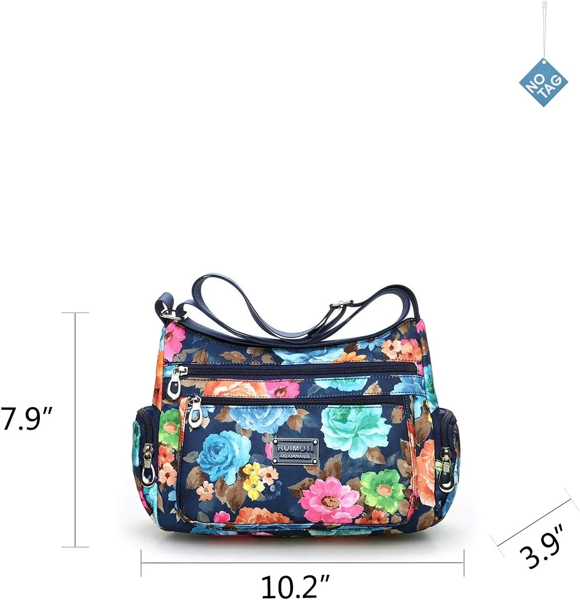 NOTAG Crossbody Bags for Women Nylon Shoulder Bag Floral Multi-Pocket Purses and Handbags