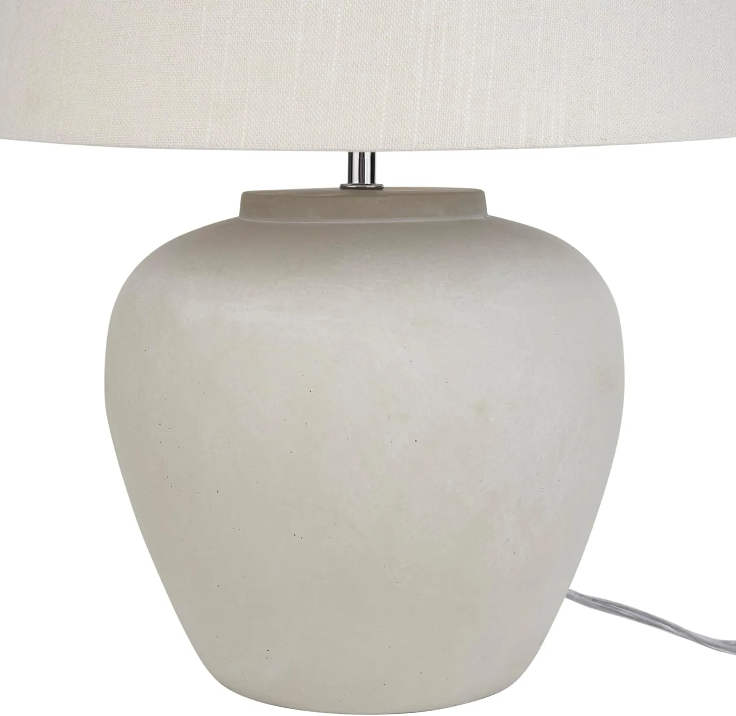 Nourison 20" Light Grey Ceramic Pot Table Lamp for Bedroom, Living Room, Console, Entryway
