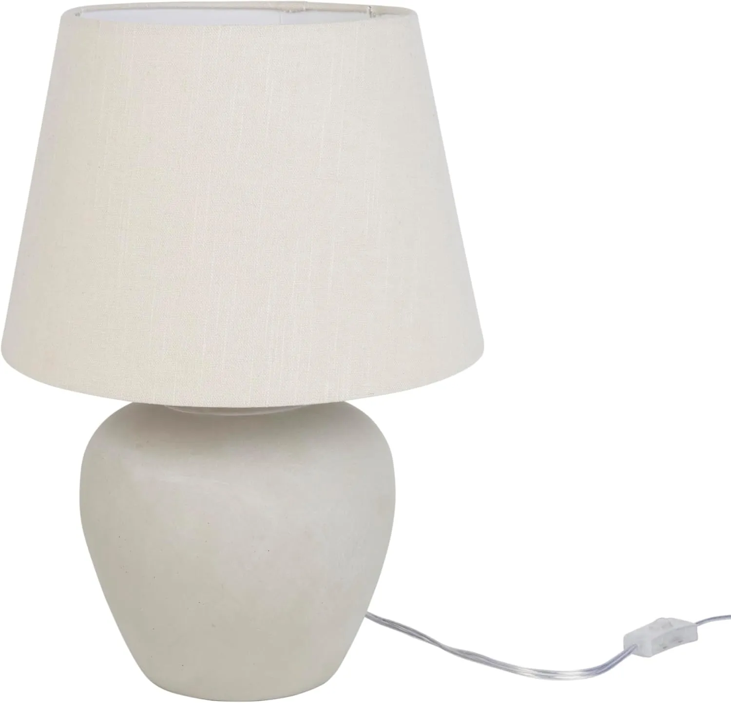 Nourison 20" Light Grey Ceramic Pot Table Lamp for Bedroom, Living Room, Console, Entryway