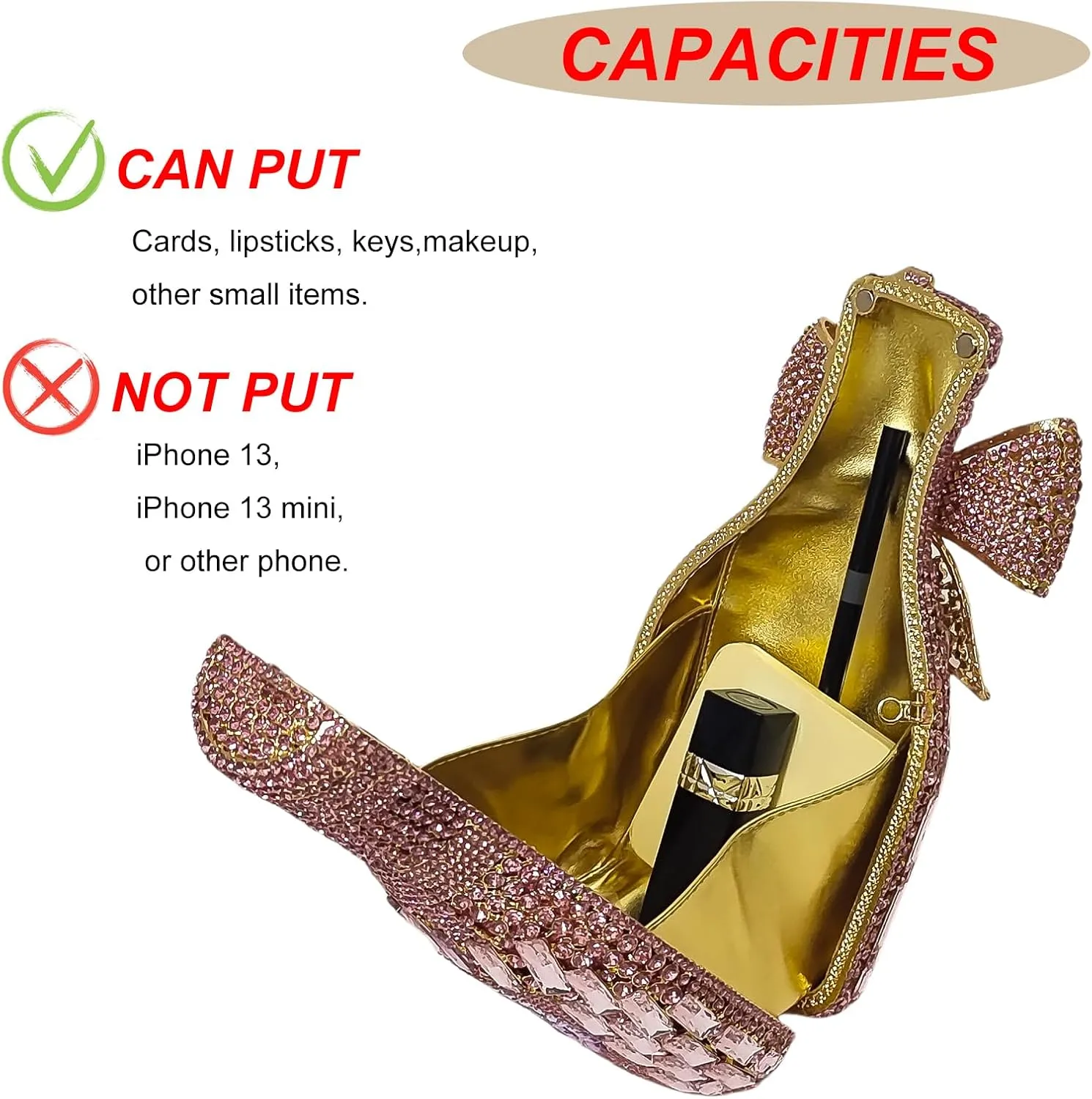 Novelty Champagne Bottle Evening Bag Rhinestone Clutch with Bowknot Women Purse Party Cocktail Crystal Handbag