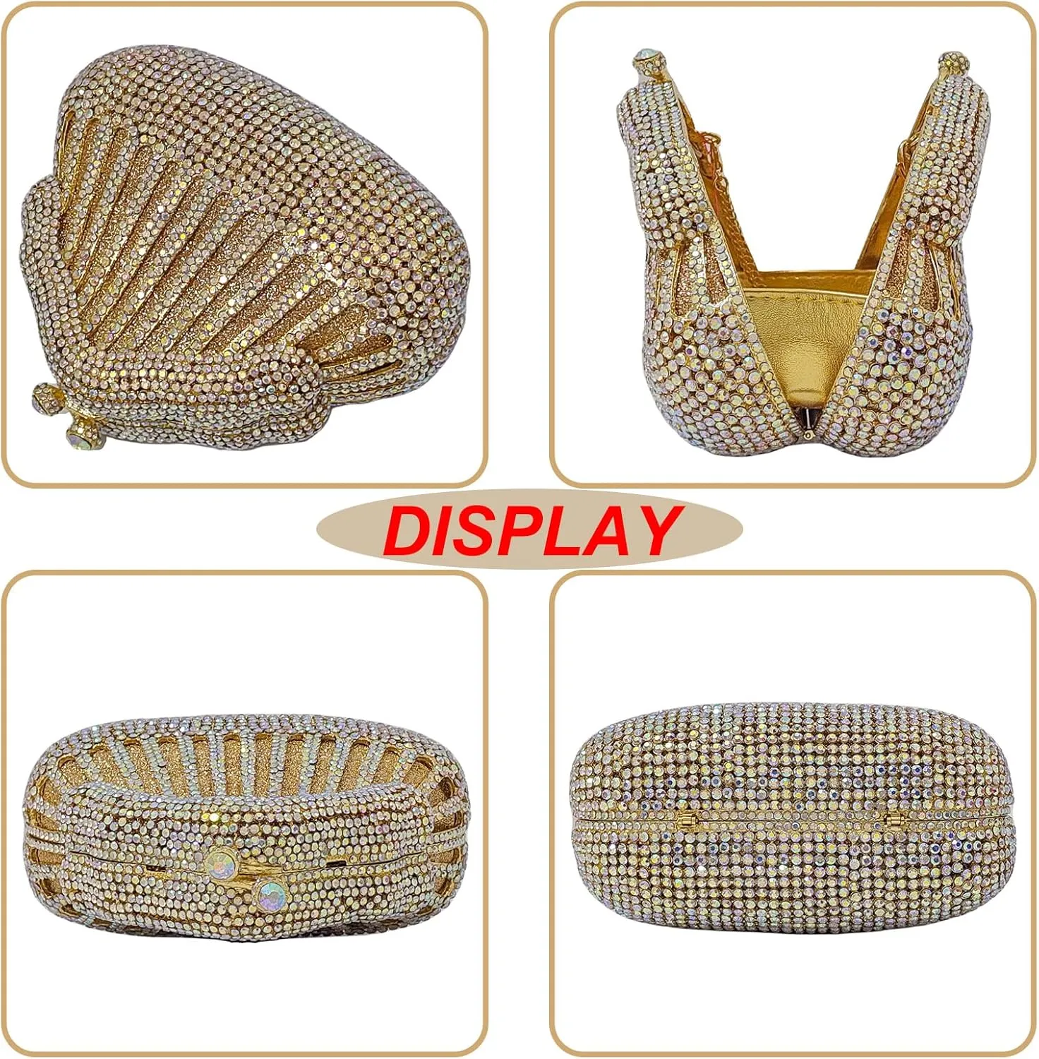 Novelty Crystal Clutch Coin Wallet Women Rhinestone Purse Sparkling Evening Bags for Wedding Party Prom Handbag