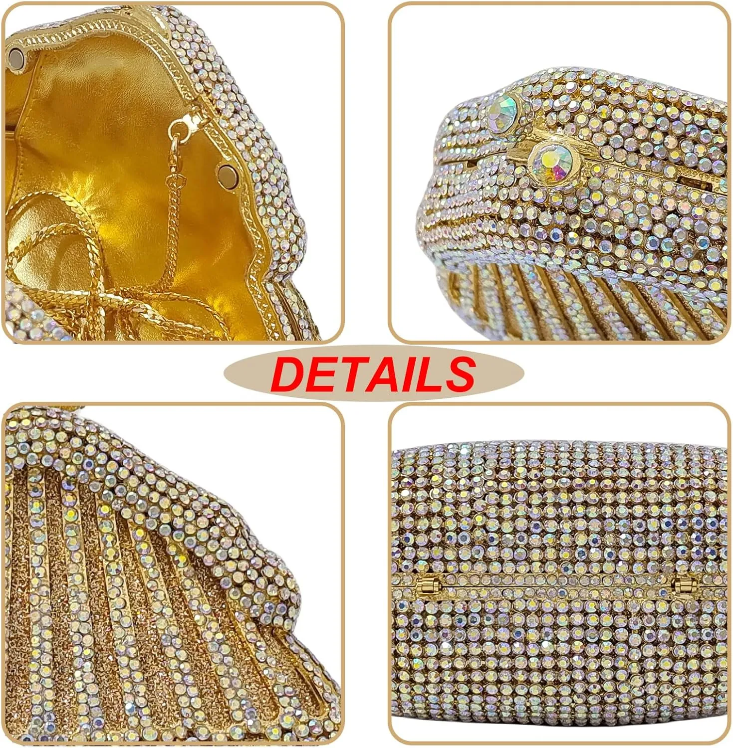 Novelty Crystal Clutch Coin Wallet Women Rhinestone Purse Sparkling Evening Bags for Wedding Party Prom Handbag