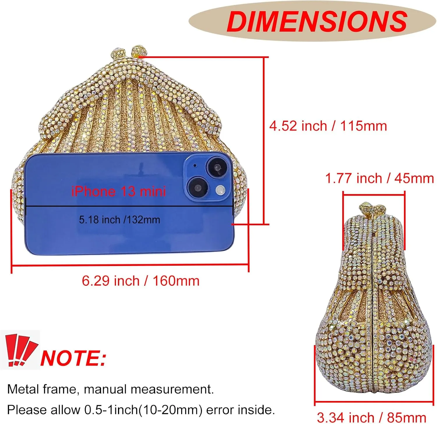 Novelty Crystal Clutch Coin Wallet Women Rhinestone Purse Sparkling Evening Bags for Wedding Party Prom Handbag