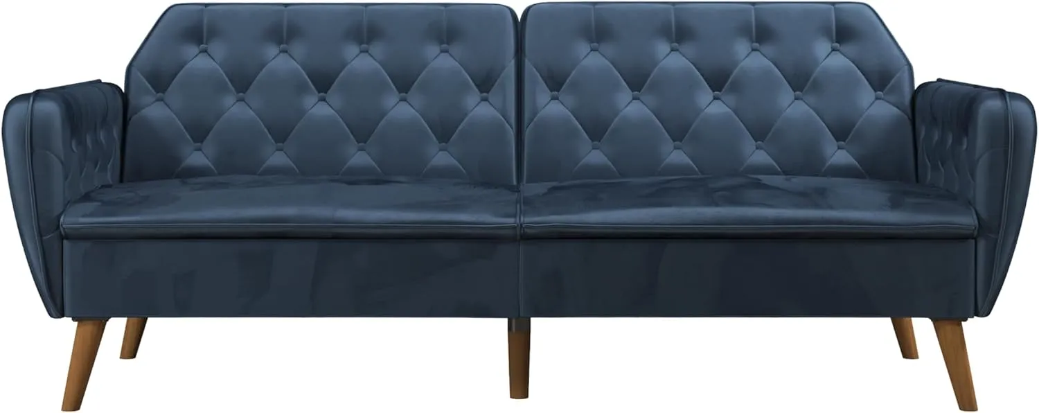 Novogratz Tallulah Memory Foam Futon, Blue Velvet