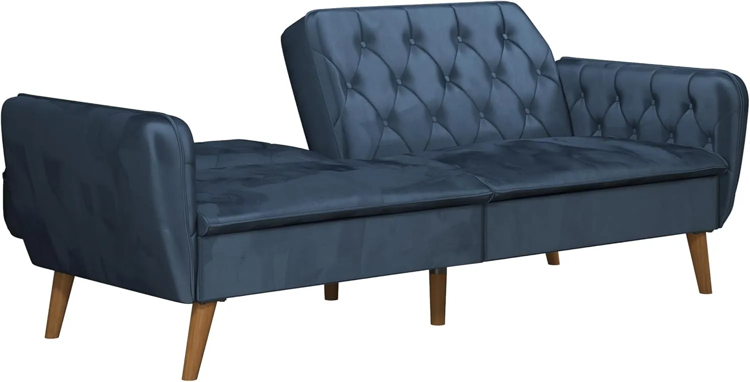 Novogratz Tallulah Memory Foam Futon, Blue Velvet
