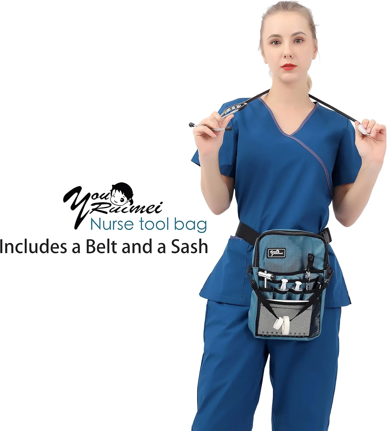 Nurse Belt Organizer Pouch,Medical Fanny Pack for Nurses,Nurse Fanny Pack with Stethoscope Holder(YRHS-KB-HLL)