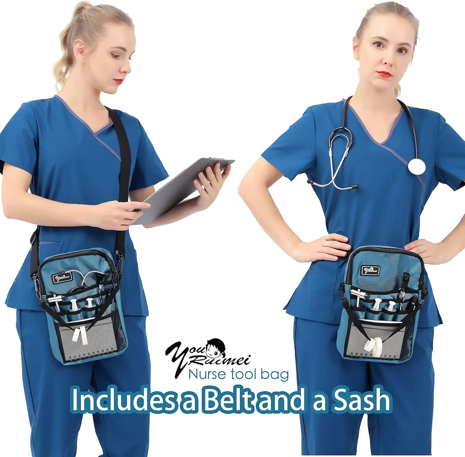 Nurse Belt Organizer Pouch,Medical Fanny Pack for Nurses,Nurse Fanny Pack with Stethoscope Holder(YRHS-KB-HLL)