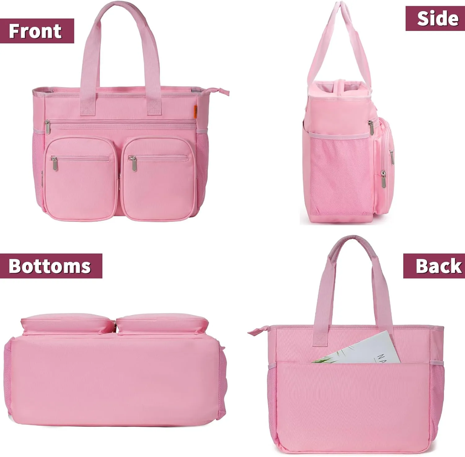 Nurse Tote Bag for Work with Padded 15.6” Laptop Sleeve, Medical Supplies Shoulder Bag Storage Travel Bag for Women, Home Health Nurse Bag