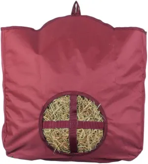 Nylon Hay Bag for Horses | Color Burgundy | Enhances Digestion with Slow Consumption | Minimizes Hay Waste | Extremely Durable 600 Denier PVC Construction