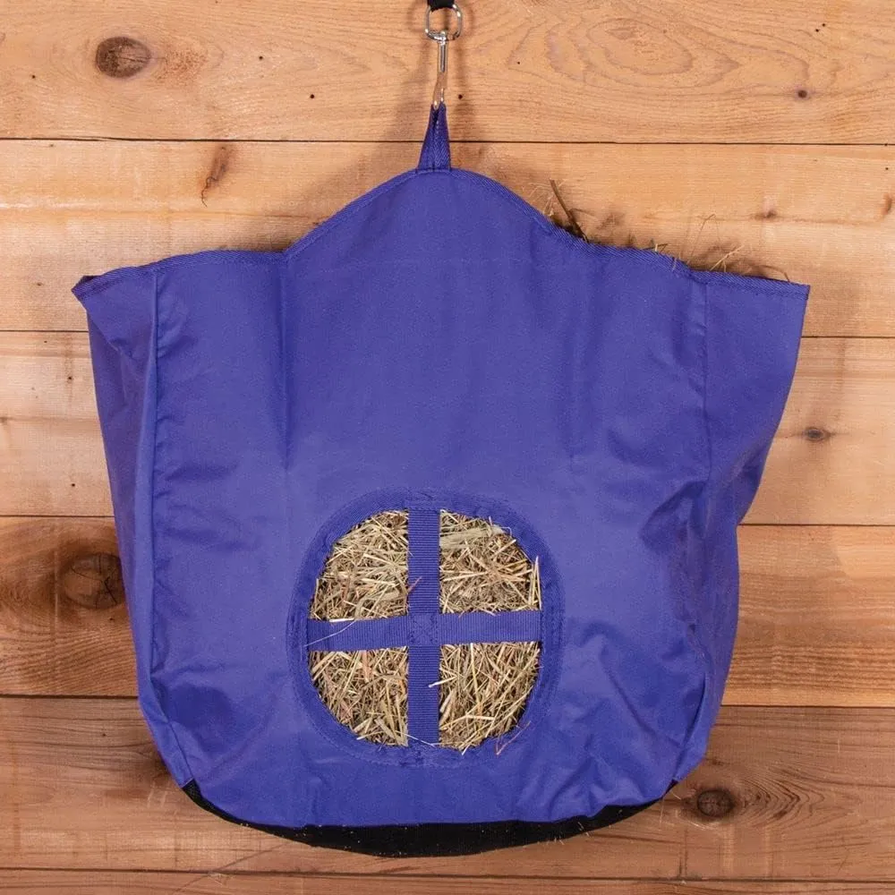 Nylon Hay Bag for Horses | Color Burgundy | Enhances Digestion with Slow Consumption | Minimizes Hay Waste | Extremely Durable 600 Denier PVC Construction
