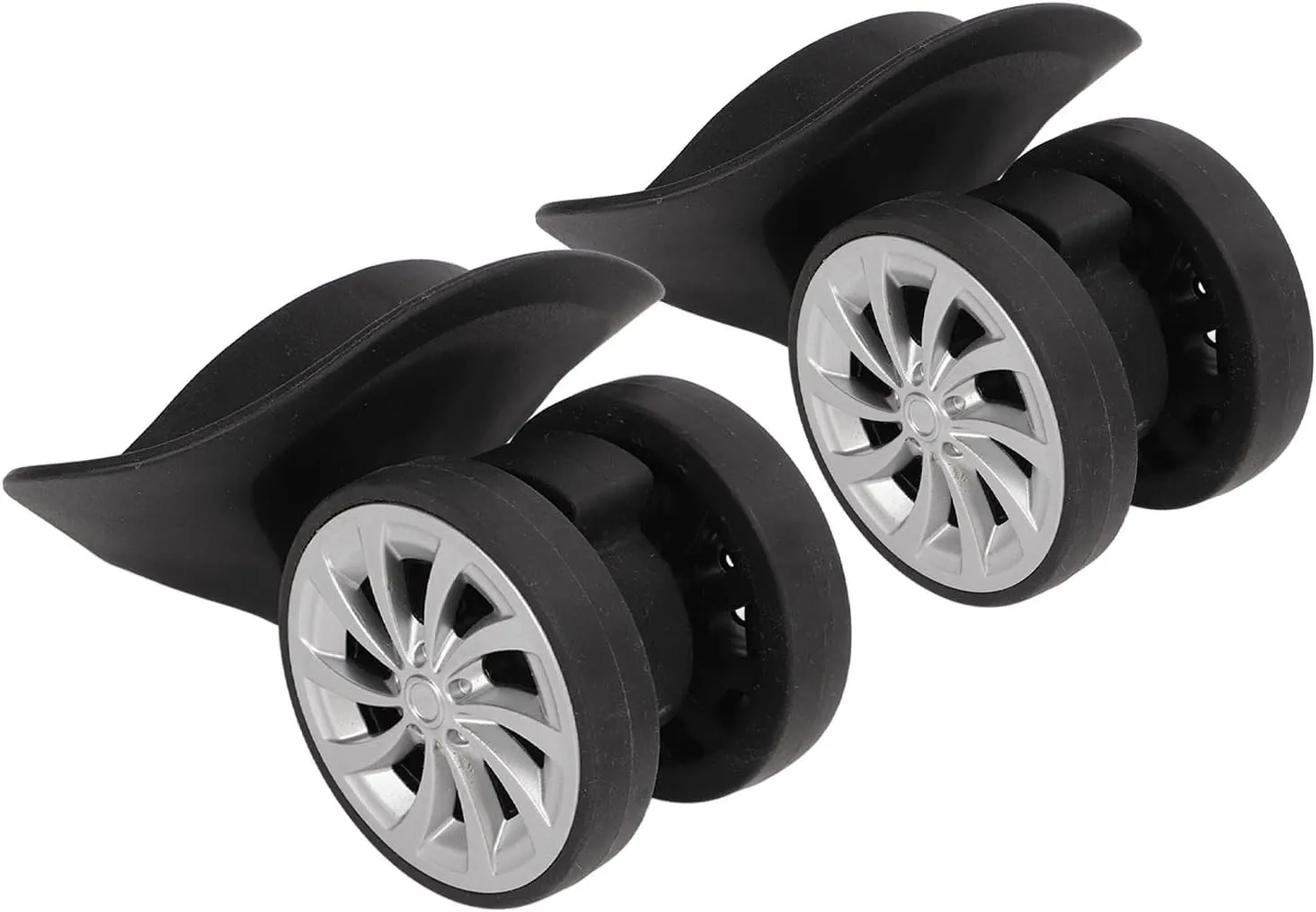 One Pair Suitcase Casters Nylon Black Luggage Wheels Suitcase Spare Wheels Luggage Replacement for Upgrade Travel