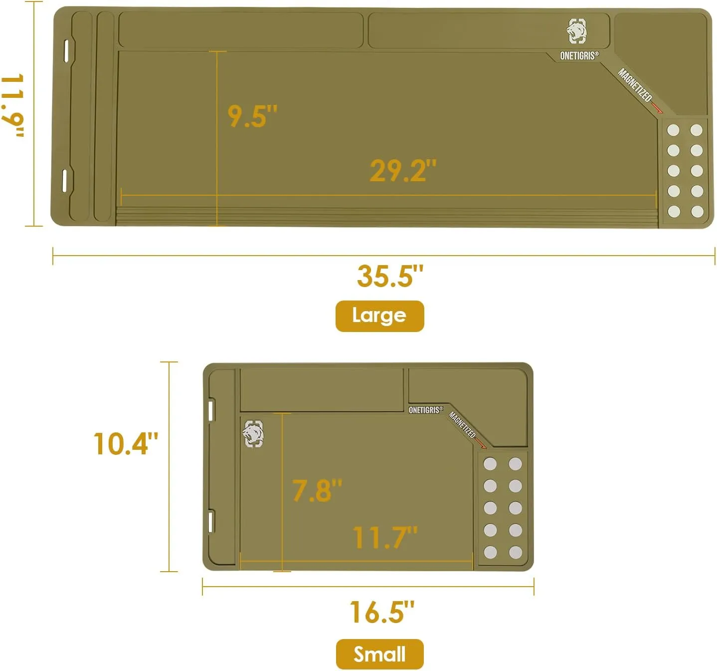 OneTigris Gun Cleaning Mat Rifle Pistol Gun Mat with Magnetic Dots, Non-Slip Oil Resistant