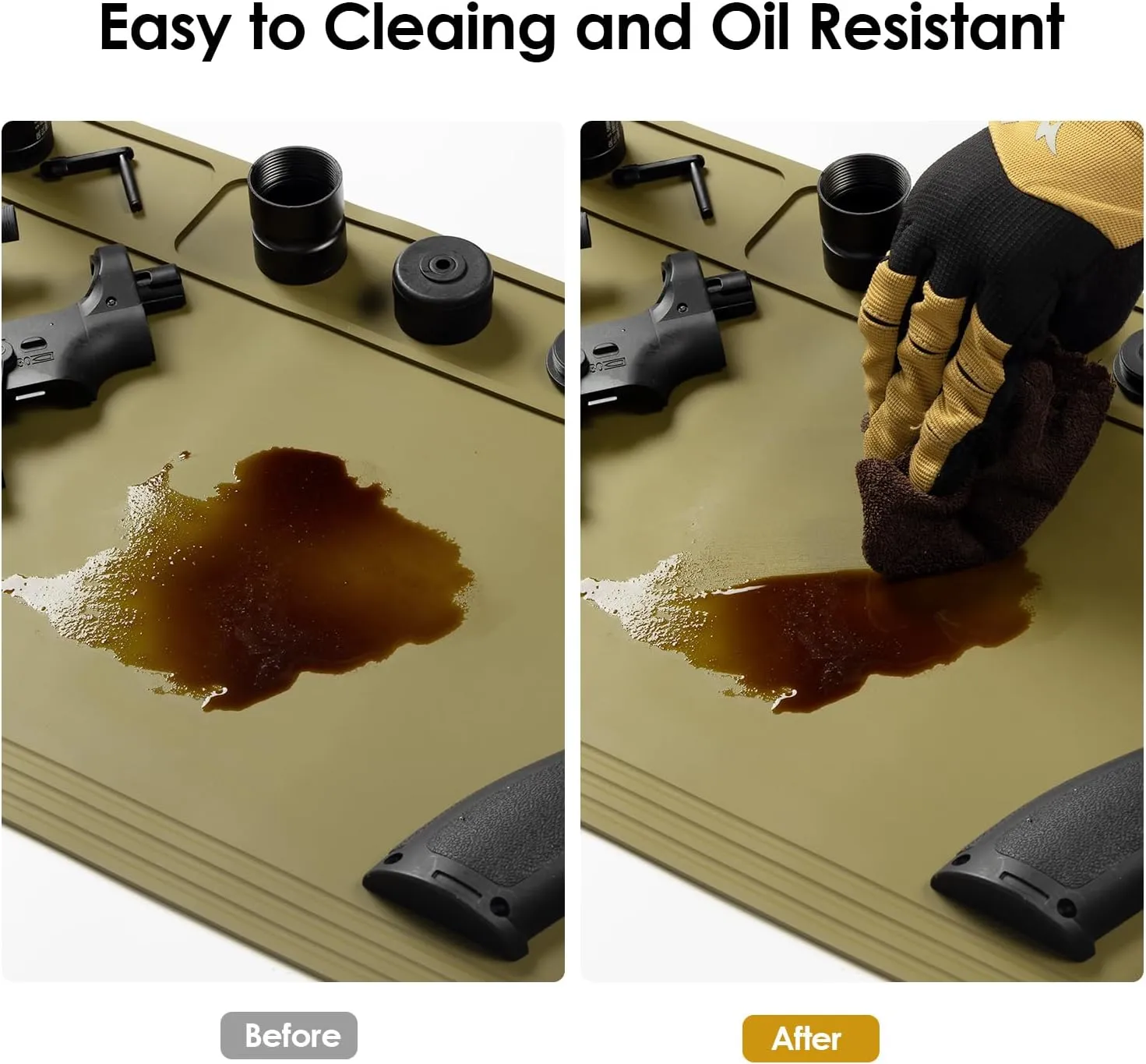 OneTigris Gun Cleaning Mat Rifle Pistol Gun Mat with Magnetic Dots, Non-Slip Oil Resistant