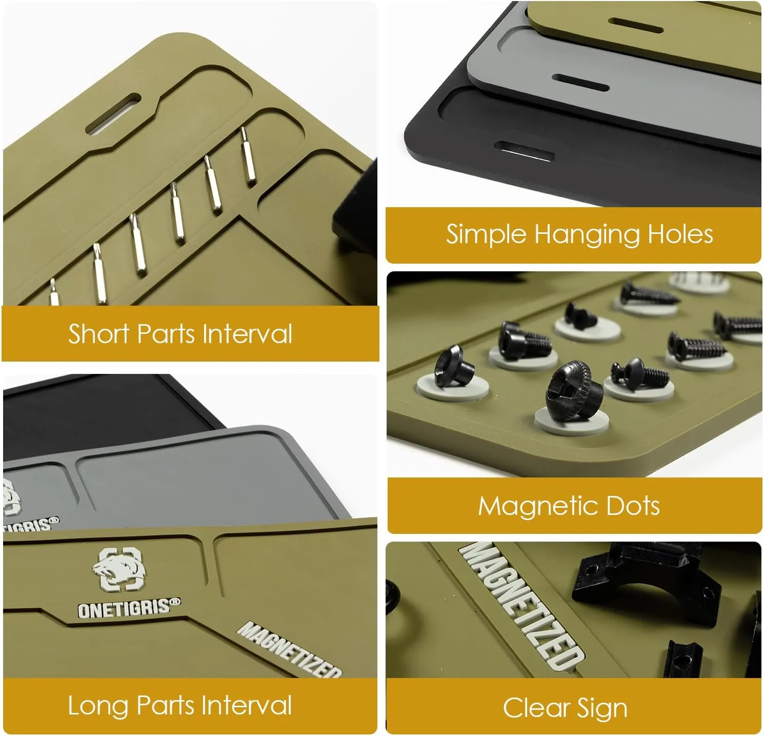 OneTigris Gun Cleaning Mat Rifle Pistol Gun Mat with Magnetic Dots, Non-Slip Oil Resistant