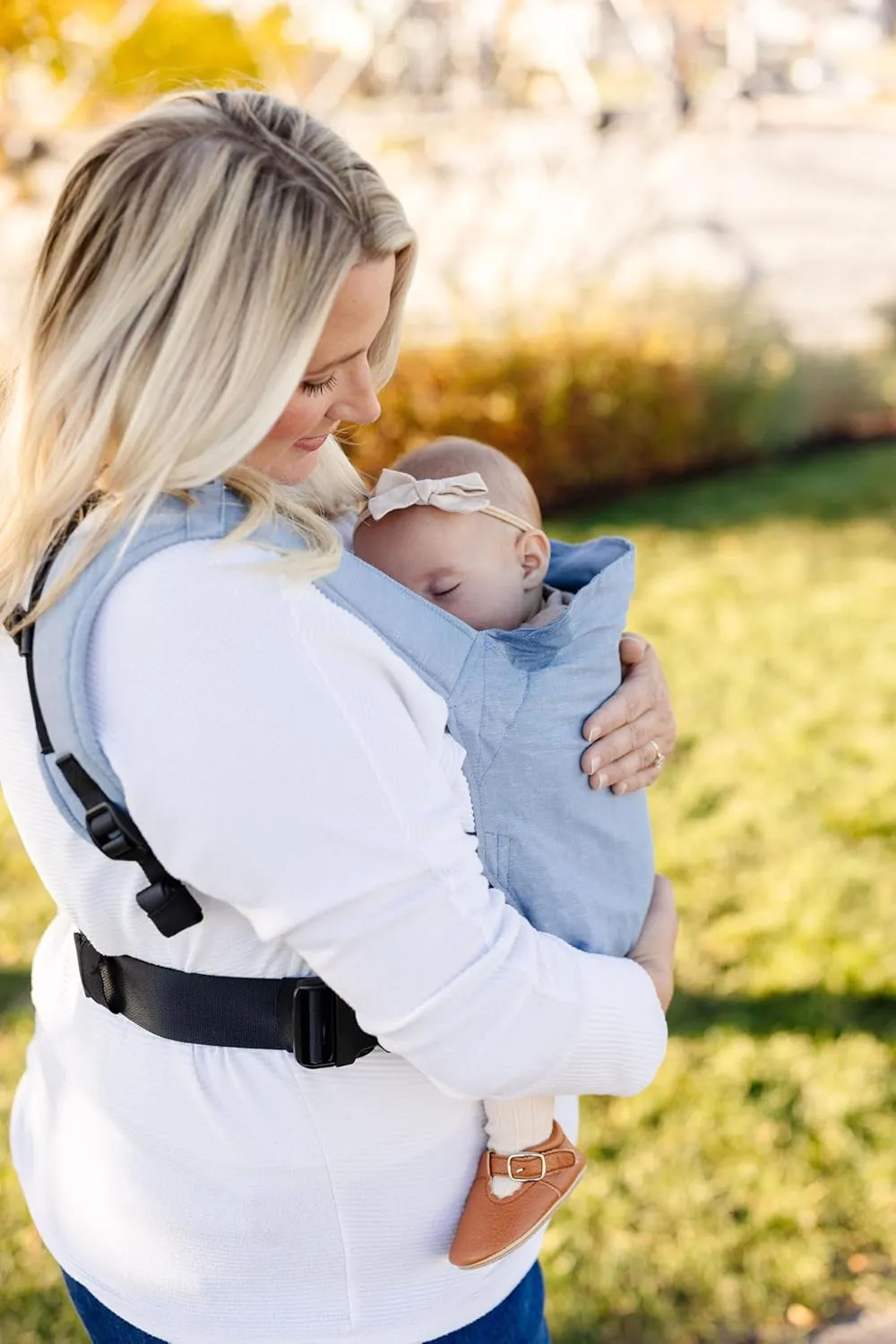 Original Happy Baby Carrier - Newborn to Toddler Carrier - 50% Linen/50% Cotton - Ethically Made - Lightweight and Adjustable - Powder Color