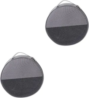 Outdoor Tableware Bag Canvas Bag Round Dish Container Bag for Plate Tableware Pouch Camping Supplies