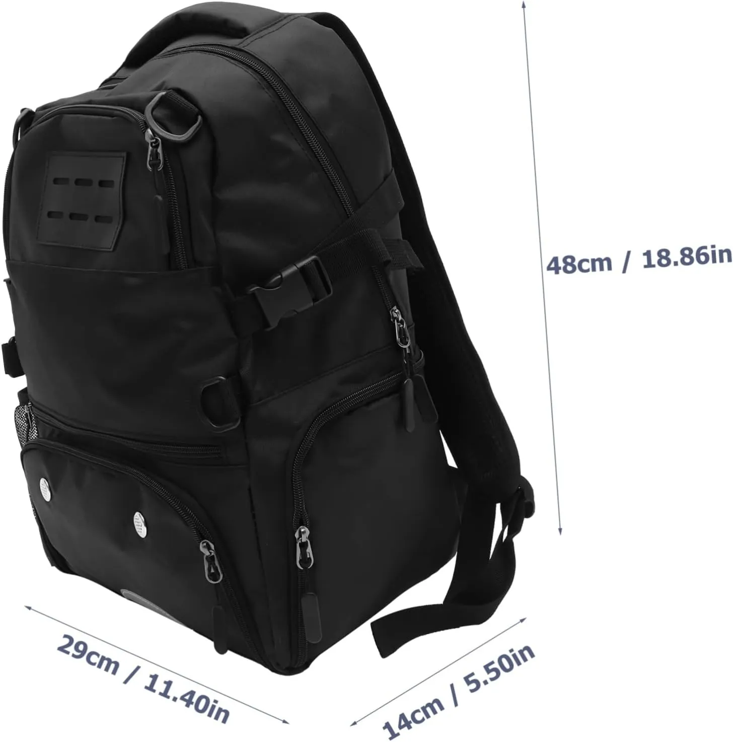 Oxford Cloth Rucksack for Men Large Capacity School Bag Bookbag Basketball Net Black