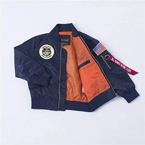 OYSTERBOY Youth NASA MA-1 Flight Light Weight Jacket Military Coat for Kids Boys
