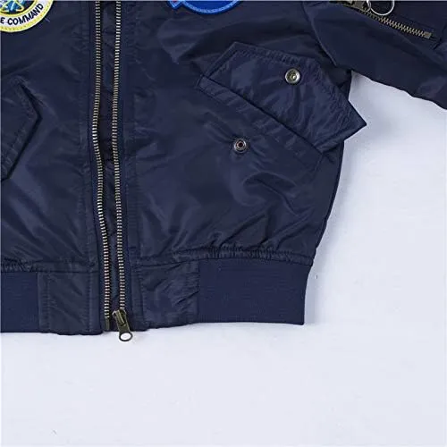 OYSTERBOY Youth NASA MA-1 Flight Light Weight Jacket Military Coat for Kids Boys