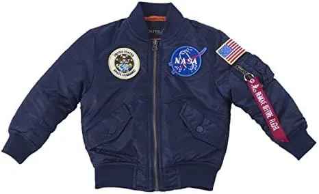 OYSTERBOY Youth NASA MA-1 Flight Light Weight Jacket Military Coat for Kids Boys