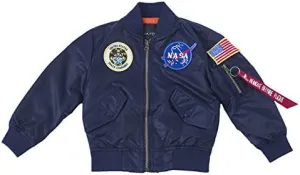 OYSTERBOY Youth NASA MA-1 Flight Light Weight Jacket Military Coat for Kids Boys