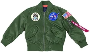 OYSTERBOY Youth NASA MA-1 Flight Light Weight Jacket Military Coat for Kids Boys