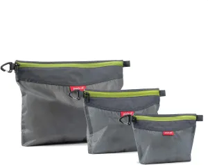 pack all 3 Pcs Water-resistant Material Zipper Pouch Set, Mesh Zipper Bags for Storage, Travel, Office (Gray)