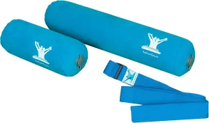 Pain Free-Posture Long & Short Inflatable Roll/Towel and Strap/Yoga Belt-to place under the NECK & LOW BACK to RELAX & REDUCE PAIN-Regain the Natural Curve of the Spine-Support Driving, Plane & Travel