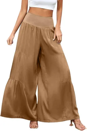 Pants for Women Resort Wear for Women 2025 Wide Leg Pants Ladies Trousers Linen Clothing
