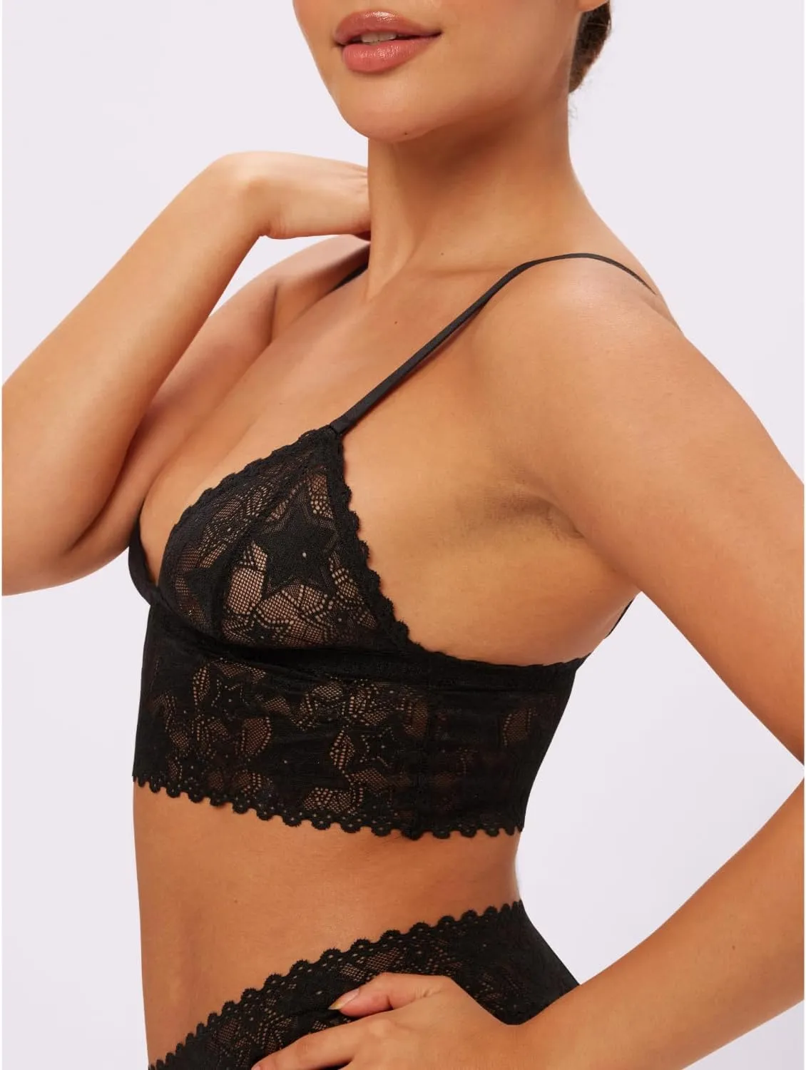 Parade Women's Star Lace Longline Triangle Bralette: Available in Multi Packs