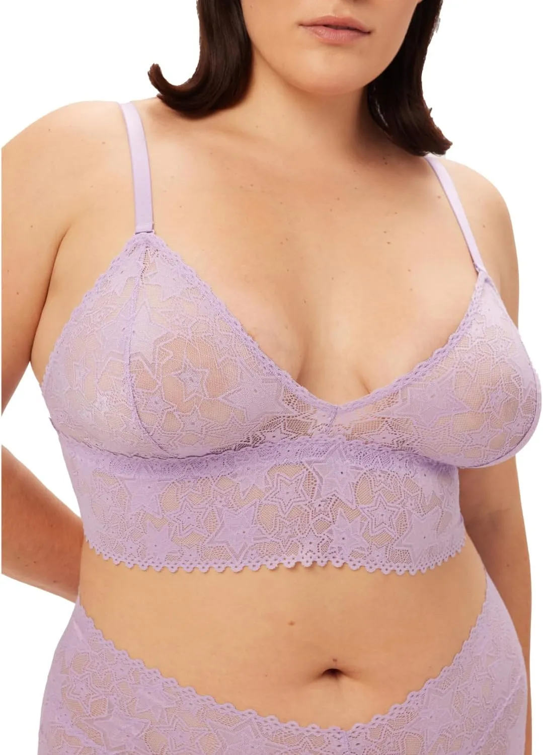 Parade Women's Star Lace Longline Triangle Bralette: Available in Multi Packs