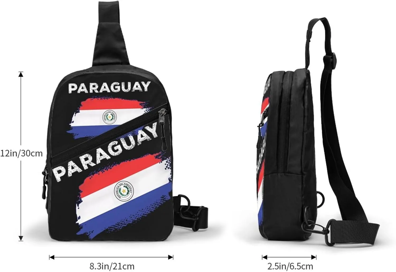 Paraguay Flag Proud Paraguayan Roots Portable Crossbody Bag Foldable Sling Bags Sports Gym Chest Daypack Reusable Shoulder Backpack Casual Diagonally Rucksack Fanny Packs