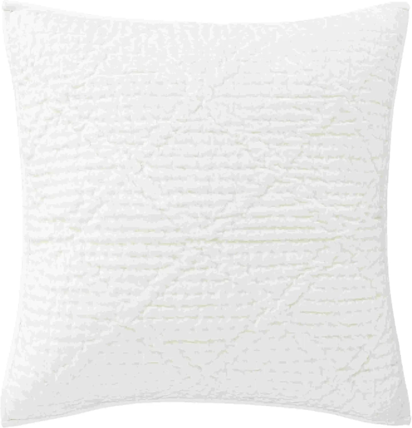Parisienne Velvet Dove White Quilted Sham, Standard Size, White Solid Pattern