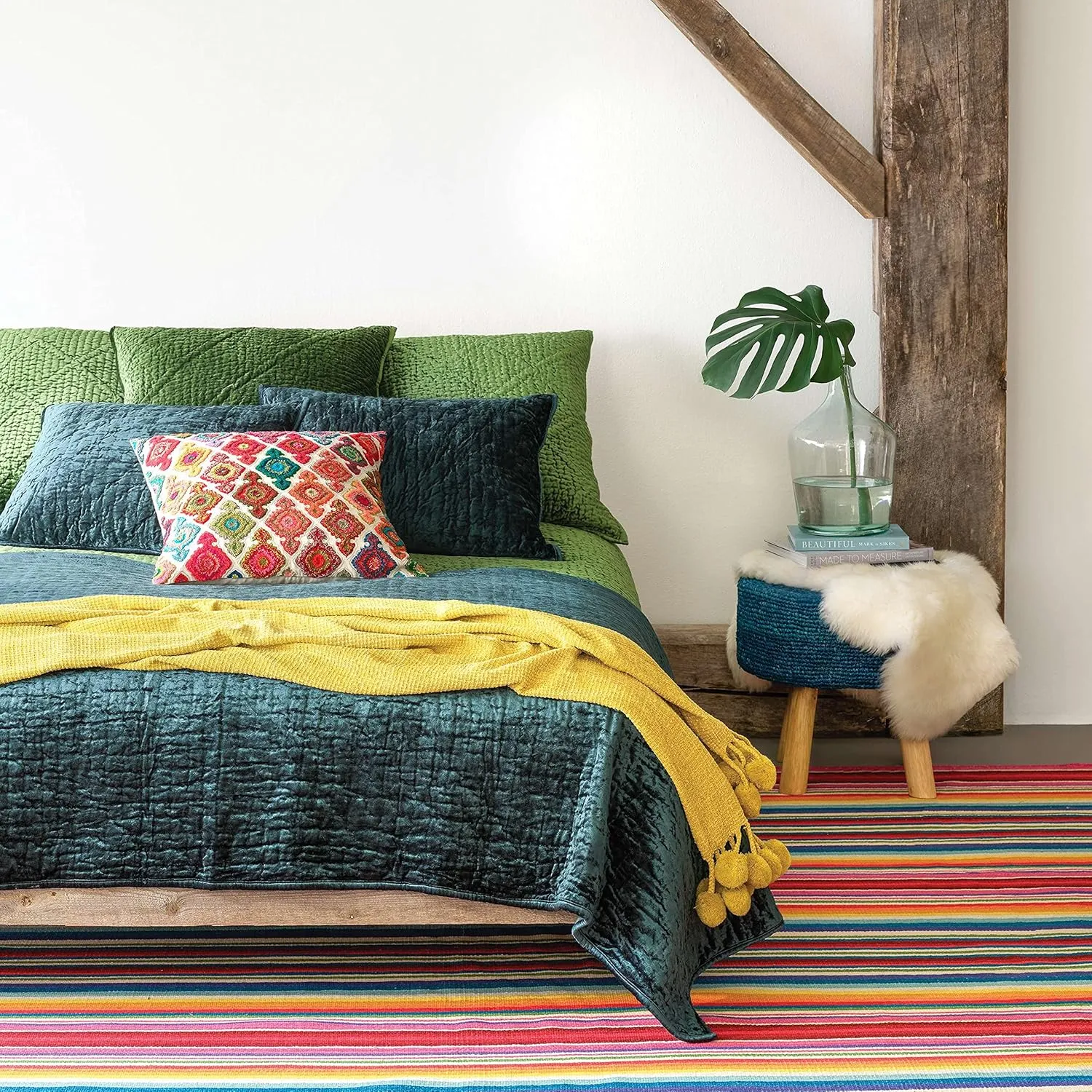 Parisienne Velvet Evergreen Quilted Sham, Euro Size, Green Solid Pattern