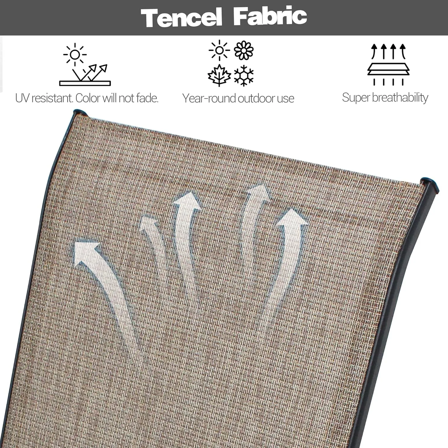Patio Chairs, Stackable Outdoor Dining Chairs for All Weather Textilene Fabric & Metal Frame, Outdoor Chairs Set for Backyard Deck Garden (Brown, Set of 6)