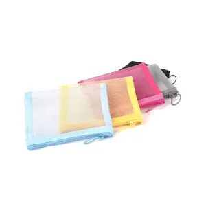 Patu Mini Zipper Mesh Bags, 4" x 5", Size S / A7, 5 Pieces, Beauty Makeup Lipstick Cosmetic Accessories Organizer, Small Travel Kit Storage Pouch, Assorted Colors