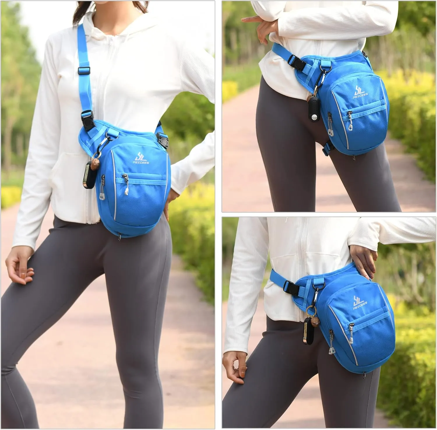 Peicees Leg Bag for Men Fanny Packs Women Men Outdoor Thigh Bags Motorcycle Ride Crossbody Backpack