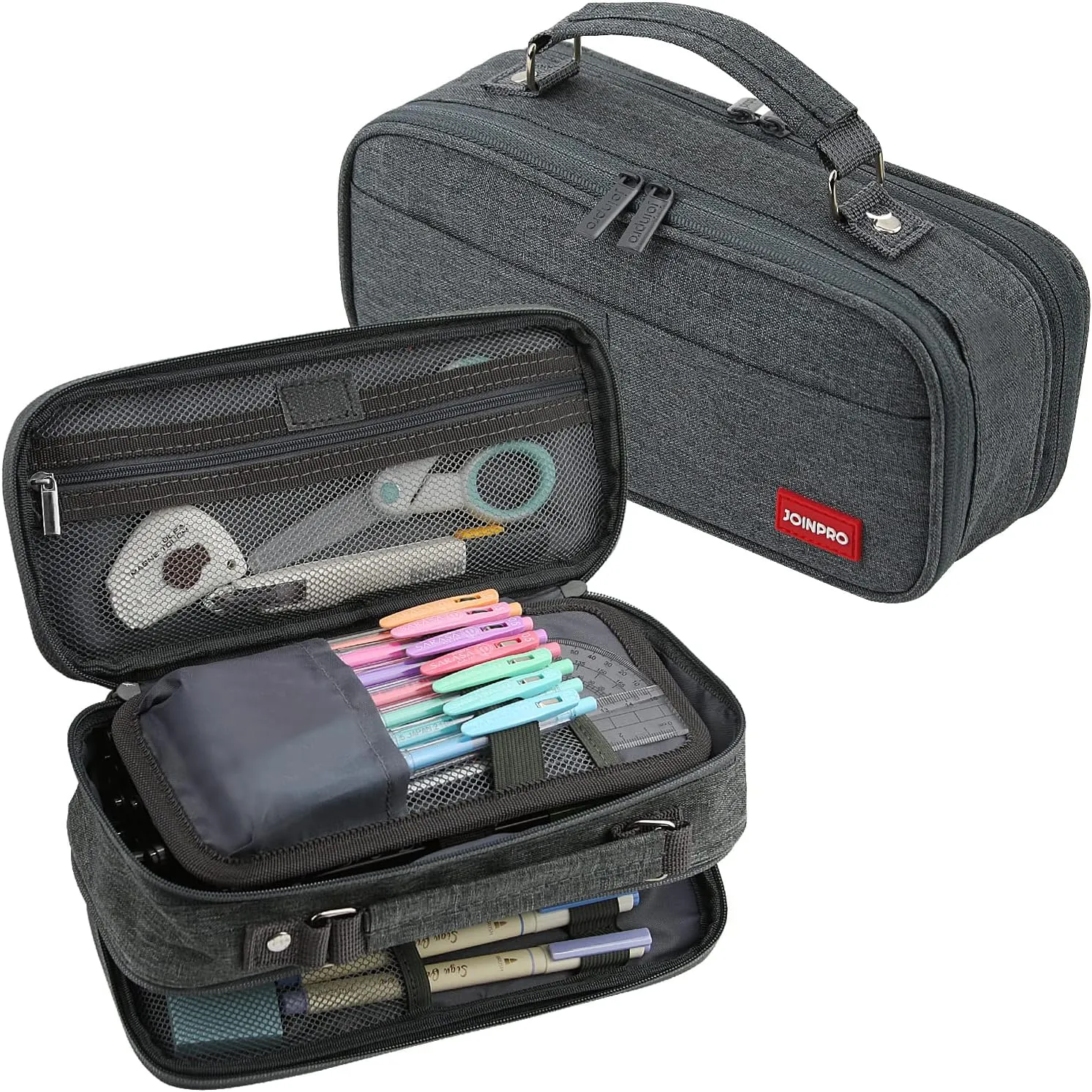 Pencil Case, Large Capacity Pencil Case Organizer; Double Zipper Storage Bag; Big Pencil Pouch for College School Office Teen Girl Boy Men Women Adult