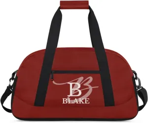 Personalize-Kids-Duffel-Bags With Custom Capital Name Text Dance-Sports-Bags Lightweight Carry-On Overnight Travel Gym for Girls Boys,Dark Red