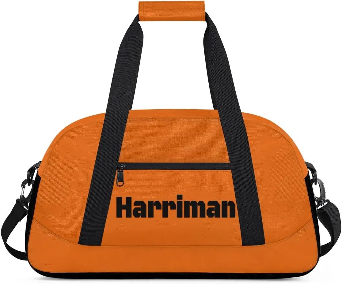 Personalize-Kids-Duffel-Bags With Custom Name Text Carry-On Overnight Travel Gym Lightweight Dance Sports Bags For Girls Boys Kids,Orange