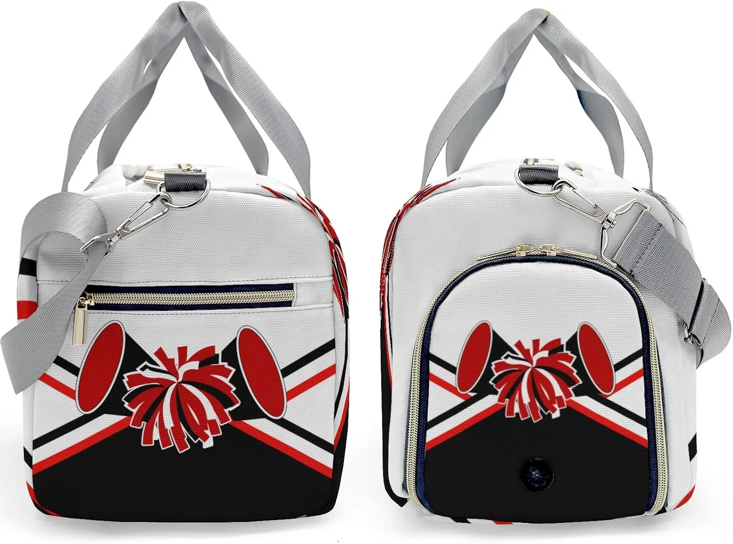 Personalized Cheer Red White Multi-Function Travel Duffel Handbag Large Capacity Handbag Women Men Gym Yoga Ballet with Name