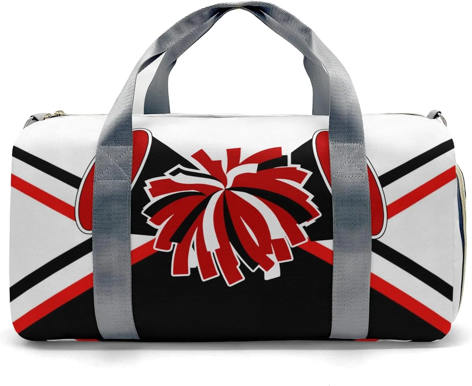 Personalized Cheer Red White Multi-Function Travel Duffel Handbag Large Capacity Handbag Women Men Gym Yoga Ballet with Name