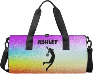 Personalized Kids Sport Duffel Bag with Custom Name Carry On Sleepover Weekender Travel Bag - Badminton