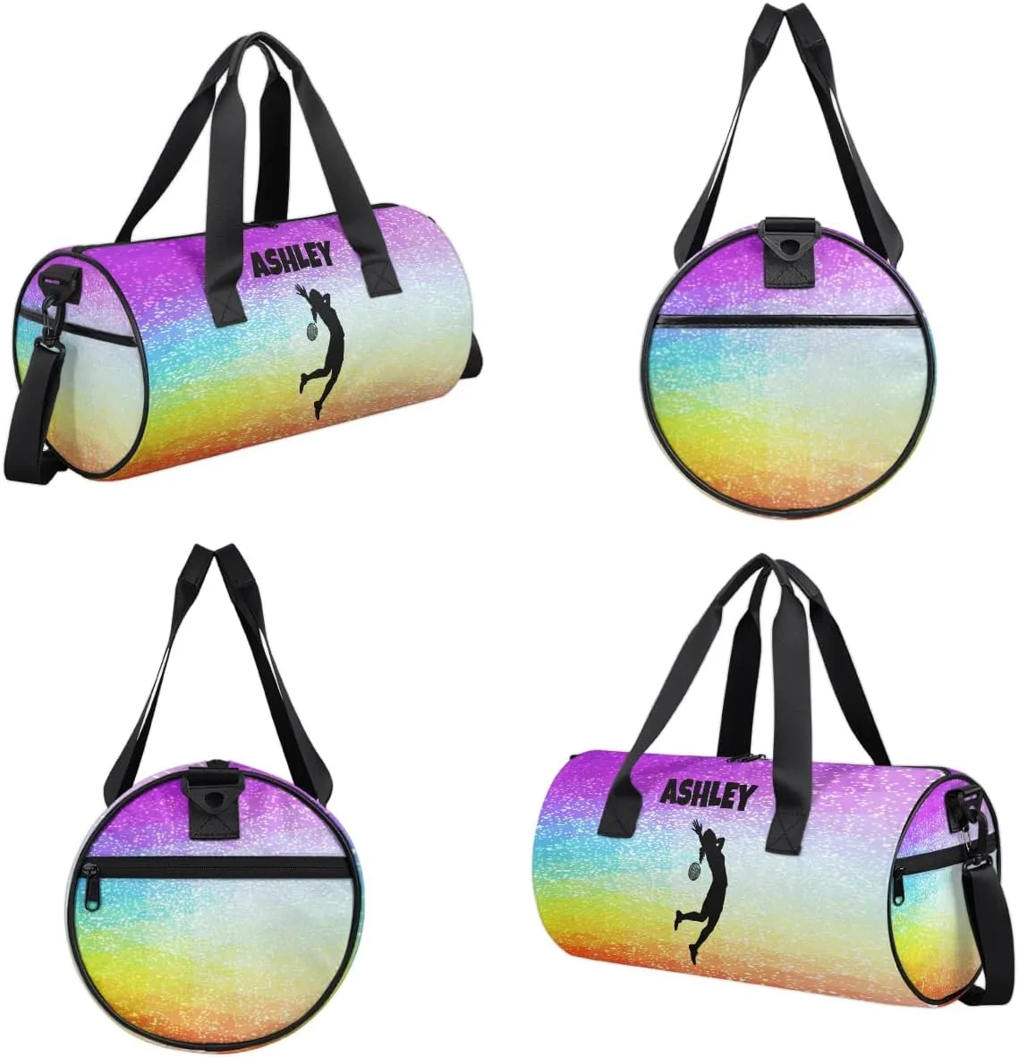 Personalized Kids Sport Duffel Bag with Custom Name Carry On Sleepover Weekender Travel Bag - Badminton